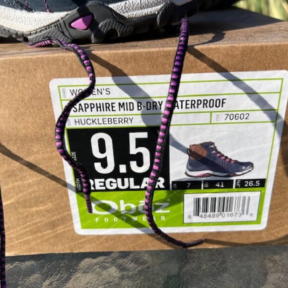 Oboz Sapphire Mid B-Dry Waterproof Hiking Boots, 9.5US 41EU  Huckleberry 070602 - Picture 2 of 7